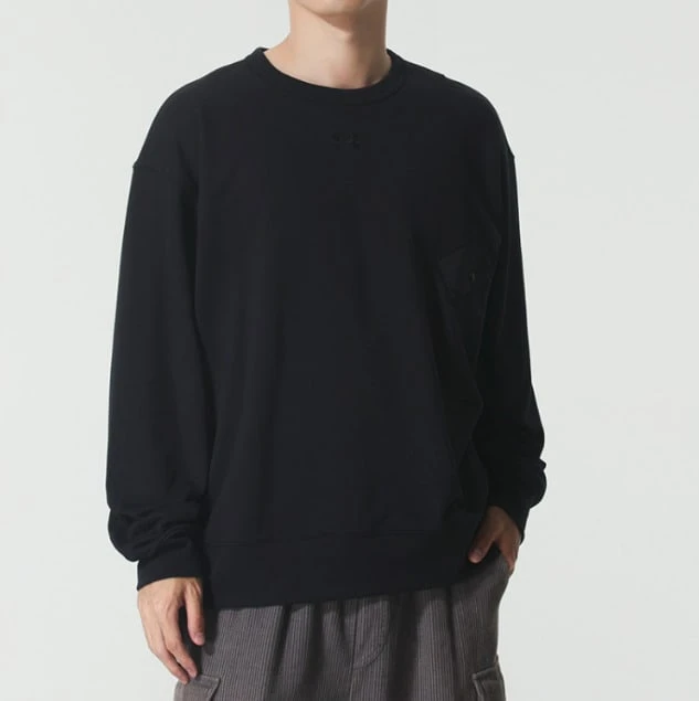 Under Armour 純色圓領休閒長袖套頭衛衣 男款 - 黑色 - 查看 1