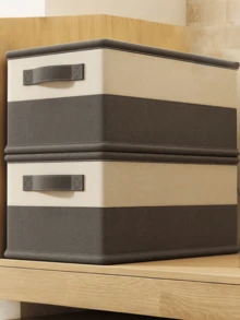 1 pieza Caja de almacenamiento de edredón beige-gris, material duradero, caja de almacenamiento de ropa, almacenamiento compartimentado para artículos sin usar, organización del armario, cesta de almacenamiento plegable, adecuada para el almacenamiento de juguetes en la esquina y el almacenamiento de ropa sucia. - Multicolor - Ver 16