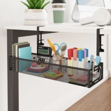 1pc Under Desk Cable Management Tray, Outlet Power Strip Holder, No Drilling Required, Desktop Cable Organizer, Suitable For Home, Office, Desk - Multicolor - View 9