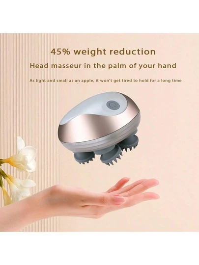 1 pièce Masseur électrique pour le cuir chevelu, masseur sans fil portable pour les démangeaisons du cuir chevelu, équipé de 4 griffes de massage amovibles, 3 modes de vitesse réglables, la vibration stimule une détente profonde de la tête, convient pour une utilisation à la maison, au bureau et en voyage