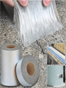 1卷5米防水屋顶胶带，丁基防水胶带，天花板防漏胶带，裂缝修补胶带，管道防漏胶带，墙面防漏修补胶带，纳米胶带，沥青瓦防漏修补条，耐磨，耐高温，耐腐蚀，加厚防水铝箔胶带。五金配件，粘合剂，密封剂，胶带。适用于各种维修工作和漏水修补。 - 彩色 - 查看 2