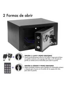 Caja Fuerte Digital de Doble proteccióncon Ranura para Depósito Rápido - Ideal para Hogar y Negocio - Acero Negro Reforzado 35x25x25 cm - Negro - Ver 6