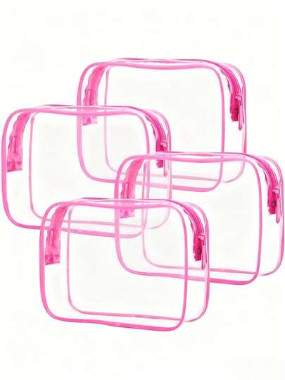 En vattentät transparent sminkväska i tre delar för både män och kvinnor, en vattentät förvaringsväska för resor, ett måste för sommarsemester och resor - lätt, flerfärgad, multifunktionell reseväska med dragkedja, kan förvara toalettartiklar och accessoarer för kvinnor, och kan även användas som reseförvaringsväska, sminkväska, strandväska och kosmetikaväska.