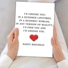 1Pc Funny Birthday Card, For Husband, Wife, Boyfriend, Girlfriend, Sweet Birthday Card, For Both Men And Women - Multicolor - View 6