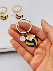 个性化排球钥匙扣礼品，送给段街运动员的礼物，感恩节和圣诞节礼物 - 黃色 - 查看 6