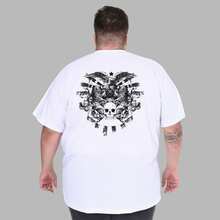 Plus Size Skull Skeleton T-Shirt, Premium Knit Fabric - Blanco - Ver 1