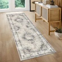 1pc Vintage Bohemian Floral Striped Pattern Area Rug/Carpet/Bath Mat/Door Mat/Runner, Soft Washable Rug For Hallway, Bathroom, Kitchen, Bedroom, Living Room, Versatile Home Decor - Multicolor - View 5