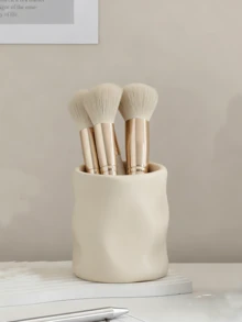 1 hộp đựng cọ trang điểm bằng nhựa hình dáng bất đối xứng, hình bình hoa không đối xứng với bề mặt dập nổi không đều, vật trang trí bàn làm việc đa chức năng, bình hoa mini kiêm hộp đựng đồ, thích hợp cho phòng khách, phòng ngủ và văn phòng (màu trắng và tím), trang trí phòng trang điểm. - Nhiều màu - Xem 9