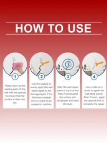 JUE FISH Jue-Fish;100g;Wall Repair Paste Covers Stains, Walls Are Cleaned, Wall Paint Peels Off, Moisture-Proof Crack Repair Agent, Household Wall Repair Paste, Wall Damage, Scratches, Dents, Cracks, Nail Holes, Repair Wall Paste Wall Repair Paste Gypsum Board Repair Kit Wall Paint Peeling Crack Repair Agent Covers Stains And Scratches Wall Repair Paste - Multicolor - View 7