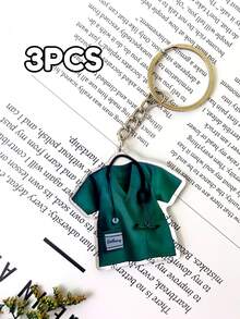 1/3/5pcs Customizable 2D Flat Nurse Name Tag Keychain - Personalized With Name, Stethoscope Shaped Pendant Medical ID Badge, Printable With Name/Initial/Title, Hospital Uniform Style, Suitable For Nurses, Doctors, Medical Staff (Unisex Adult) - Multicolor - View 13