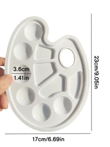 5pcs/10pcs/20pcs[Best Seller]10-Well Oval Color Mixing Palette, Professional Grade Painting Color Tray, Watercolor Oil Acrylic Multi-Purpose, Art Student & Artist Tool, Portable Spill-Proof Plastic Material, 1pc - 6+4 Color Palette - View 2