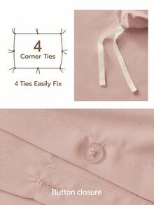 2/3 件套纯色床上用品套装，“棉质般”超柔软，包含 1 个被套和 1/2 个枕套，完美适配单人床、双人床、大号床和特大号床，四季皆宜，通过 Oeko-Tex 认证 - 粉色 - 查看 5