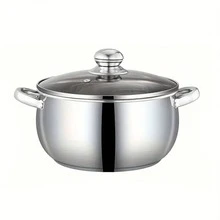 Senmeo Versatile Stainless Steel Apple Pot: Healthy Soup Pot With Cool-Touch Handles. Dishwasher-, Non-Stick For Easy Everyday Cooking. - Silver - View 2