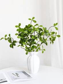 1/2/3 Piezas Ramas de arbustos de hojas de eucalipto artificiales de 50cm, adecuadas para decoración de pared, sala de estar, dormitorio, boda, fiesta, mesa, hogar, escritorio, cocina, boda, mesa de comedor, centro de mesa, oficina, jardín, exterior, casa, patio. Adecuado para primavera, verano, otoño, invierno. - Verde - Ver 2