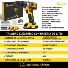 Destornillador Inalambrico Taladro Atornillador Inalámbrico Kit de Taladro - Amarillo - Ver 2