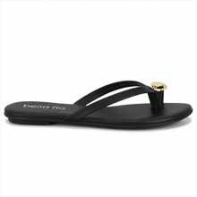 Beira Rio Napa Ring Toe Flat Sandal - Black - View 4