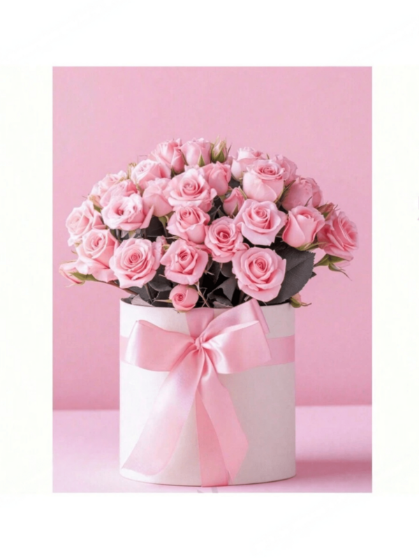 2-In-1 Round Flower Box With Lid, Floral Foam Material, Suitable For Flower Arrangement, Stackable, Ideal For Mother's Day Bouquet Gift Set, Surprise Love Gift Box, Warm Rose Flower Box Packaging, Suitable For Carnations, Tulips And Roses, DIY Valentine's Day Gift, Happy Valentine's Day, Valentine's Confession Day, Galentine's Day, Holiday Gift