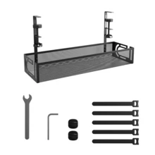 1pc Under Desk Cable Management Tray, Outlet Power Strip Holder, No Drilling Required, Desktop Cable Organizer, Suitable For Home, Office, Desk - Multicolor - View 7