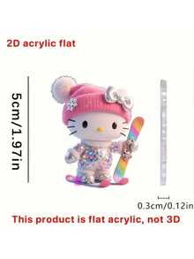 2D扁平设计可爱雪橇亚克力钥匙扣 - 柔和的粉彩色调 - 可爱的卡通形象，适合挂在背包、钥匙上，或作为礼物 - 是生日、新年、情人节或斋月送给粉丝的完美礼物 - 链条设计，可挂在包包、汽车、家居装饰或背包配件上。造型有趣，做工精致，极具收藏价值，动漫迷必备，2D扁平设计。包包配件，包包挂件 - 彩色 - 查看 8