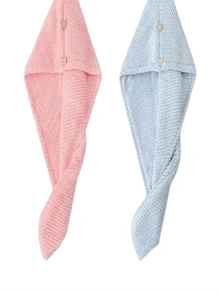 1件/4件套超柔软超细纤维干发巾 - 速干、超强吸水，专为女性和女孩设计，温和呵护毛躁或受损发质，纯色浴室配件