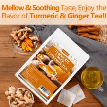 ULTHMOK 100 Turmeric Ginger Cinnamon Blend Tea Bags Natural & No Additives & Caffeine Free Afternoon Herbal Tea - Turmeric Ginger Cinnamon - View 5