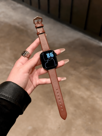High-Quality Solid Leather Watch Band, Adjustable Size | Elegant Design, Perfect Fit For Apple Watch Ultra/SE/Series 11/10/9/8/7/6/5/4/3/2/1 | Suitable For 38mm, 40mm, 41mm, 42mm, 44mm, 45mm, 46mm And 49mm Case Sizes