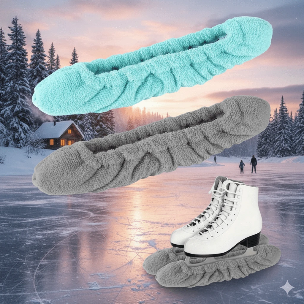 2pcs Ice Skate Blade Covers - Heavy Duty Hockey And Figure Skating Blade Protectors, Turquoise Coded Design, Fits Skate Blades, Ice Skating Accessories, Skiing Guards Suitable For Beginners And Advanced Users - Multicolor - View 1