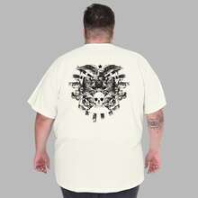 Plus Size Skull Skeleton T-Shirt, Premium Knit Fabric - Amarillo - Ver 1