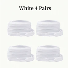 4双男女通用扁平鞋带，弹性120厘米鞋带，适用于休闲鞋、运动鞋、休闲鞋 - 4雙白色 - 查看 7