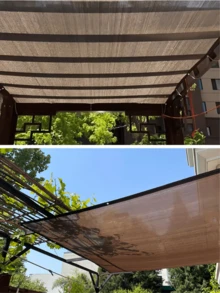 多功能户外隐私屏风 - 透气遮阳网，适用于阳台、庭院和花园装饰，多种颜色可选