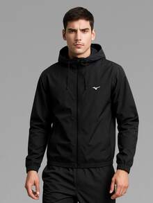 Men's Sports Windbreaker Jacket For Biking And Motorcycling, Black, Mizzu - 黑色 - 查看 5