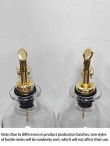 1个金色玻璃油瓶 - 可用作厨房橄榄油瓶、咖啡吧配件咖啡糖浆瓶、食用油瓶，附赠随机贴纸 - 彩色 - 查看 11