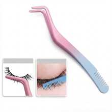 2-In-1 Multi-Purpose Eyelash Comb & Tweezers, Colorful Eyelash Curler, Creative DIY Eyebrow Brush, Stainless Steel Eyelash Extension Tweezers With Comb, Fashion New Design - Pink - View 22