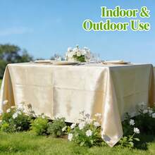 1件高品质香槟色缎面桌布 - 非常适合婚礼、情人节和宴会