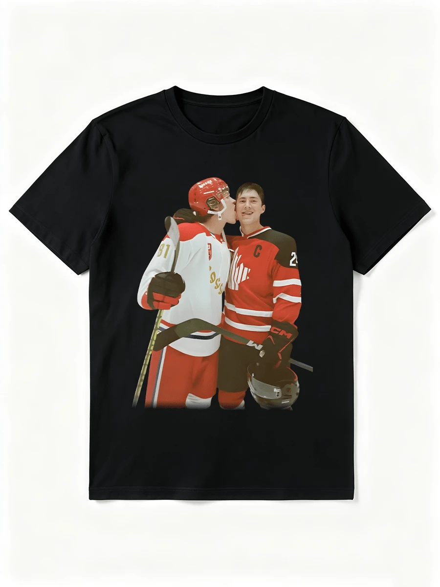 Hockey Heated Rivalry T-Shirt, Vintage Hollander Rozanov Hockey Shirt - 黑色 - 查看 1