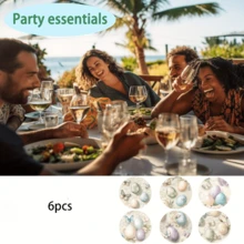 4/6 piezas (con/sin soporte) Juego de posavasos de madera con diseños de elementos de Pascua, mariposa y floral, adecuado para patio, cocina, sala de estar, decoración de mesa para reuniones en el hogar, mejor regalo de Pascua, Día de San Valentín de primavera para amigos y familiares