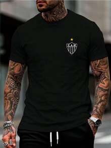 Soccer Team Atlético Mineiro (Galo) T-Shirt And Sweatpants Kit With Pocket - 黑色 - 查看 2