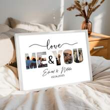 Custom Couple Photo Collage Valentines Gift For Him Her, Me And You Photo Print, Personalized Valentine's Day Gift, Custom Photo Print - Multicolor - View 7