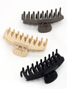 3pcs Matte Claw Hair Clips, Suitable For Everyday Use