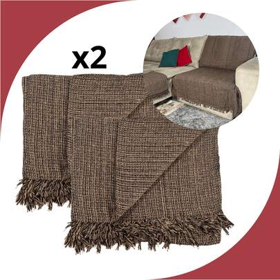 Kit 2 Mantas para Sofá Luxo Gigante 120x210 Capa De Sofá Protetora Decorativa