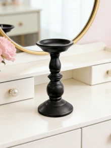 Portavelas negro vintage - Diseño clásico tallado, adecuado para colocar en la mesa del comedor, estantería de la sala de estar y mesa de café. Puede sostener velas de pilar para agregar una atmósfera cálida y elegante, un artículo de decoración del hogar popular para crear un ambiente de iluminación de moda. - Multicolor - Ver 13