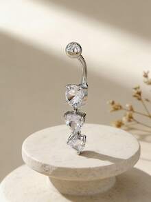 1pc Sexy & Glamorous Heart Shaped Navel Piercing Jewelry, Suitable For Daily Wear, Beach, Party Outfits