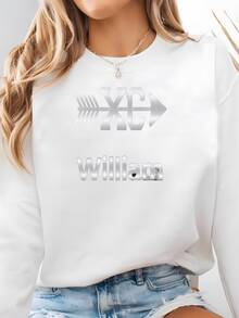 Women Plus Size Sports Sweatshirts - 白色 - 查看 2