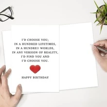 1Pc Funny Birthday Card, For Husband, Wife, Boyfriend, Girlfriend, Sweet Birthday Card, For Both Men And Women - Multicolor - View 5