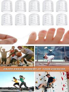 QKC 1-75pcs Silicone Toe Protector, Anti-Friction Toe Cap, Thin Silicone Toe Sleeve, Ankle Protection, Finger Protection - Transparent - View 3