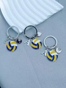 个性化排球钥匙扣礼品，送给段街运动员的礼物，感恩节和圣诞节礼物 - 黃色 - 查看 11