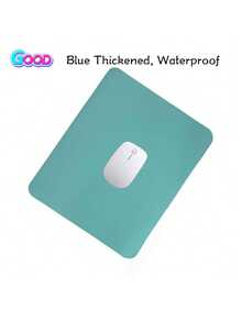 1/2 piezas Alfombrilla de ratón cuadrada de piel sintética (PU), fácil de limpiar y resistente al agua, unicolor minimalista, alfombrilla de ratón de cuero cuadrada, empaque individual, talla única/rosa, suministros de oficina - Rosa - Ver 5