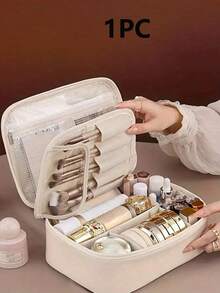 Travel Toiletry Bag - Space-Saving, Easy To Use, PU Material, Large Capacity Cosmetic Storage Box, Suitable For Travel, Multi-Functional Storage Bag, Great For Outdoor Use, Suitable For Student Back To School, Cosmetics And Toiletries Storage, Portable Free Compartment, Large Capacity, Neat And Tidy, Suitable As A Gift For Valentine's Day, Halloween, Mother's Day, Essential For College In Autumn, Travel Essential Holiday Vacation Bag, Ladies Cosmetic Bag Cosmetic Storage Bag