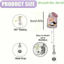 1pc Cute Cat Anti-Depressants Badge Reel, ID Card Holder Retractable Reel, Suitable For Doctors, Registered Nurses, Nursing Staff - Great For Hospital Workers, Holiday Gifts, Nurse Accessories, Students, Back To School, School Supplies, Office Supplies, Accessories, Gifts For Girls, Team Gifts - Pink - View 9