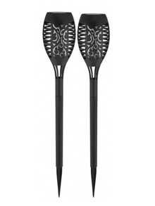 6/4/2/1个太阳能12LED火焰火炬灯，火焰闪烁，太阳能提基火炬灯 - 自动开关，非常适合花园小径和户外景观照明，庭院和院子万圣节装饰（绿色）（紫色）（蓝色）（火焰颜色），适用于各种节日装饰，如感恩节和复活节